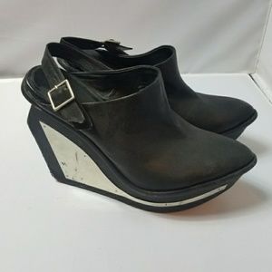 Jeffrey Campbell wedged sling backs booties